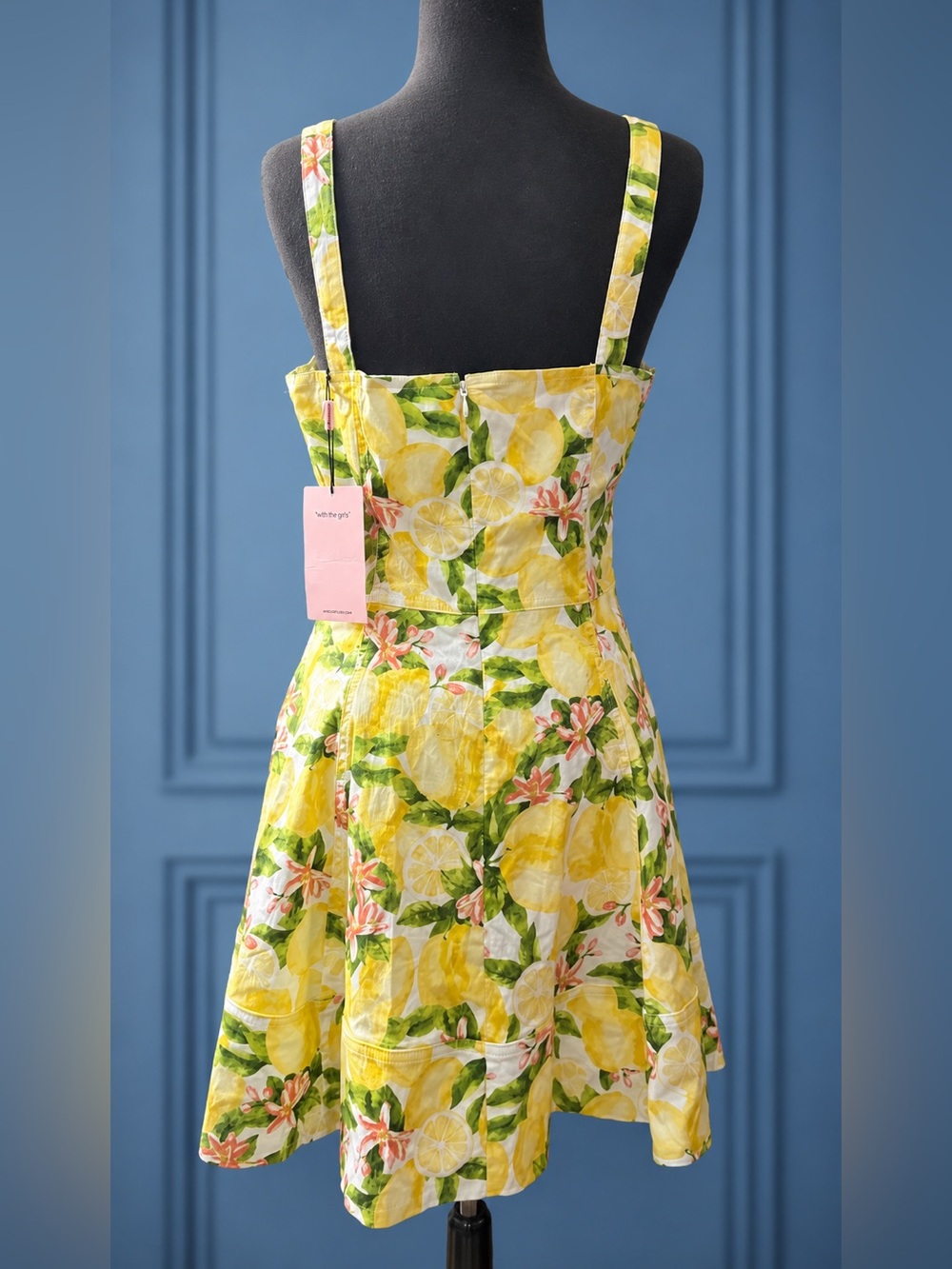 Avec Les Filles Lemon Print Fit & Flare Sundress NWT Size 12 Resort vacation - Picture 3 of 10